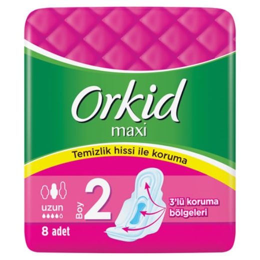 ORKİD MAXİ KANATLI UZUN 8 Lİ*24